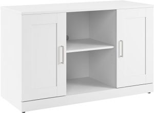 Hampton Heights Office 48W TV Stand in White/White