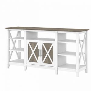 Key West 60W Tall TV Stand in Shiplap Gray/Pure White