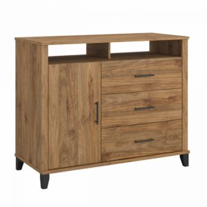 Somerset Bedroom Media Chest Sideboard Credenza in Fresh Walnut