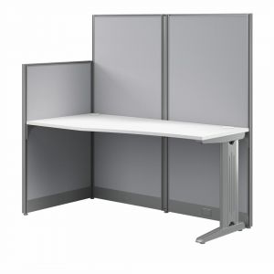 Office in an Hour 65W x 33D Straight Workstation in Pure White