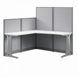 Office in an Hour 65W x 65D L-Workstation in Pure White