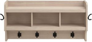 Woodland Wall Mounted Coat Rack in White Washed Maple