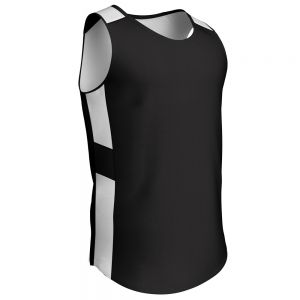 Crossover Reversible Basketball Jersey; 2xl; Black,white; Adult