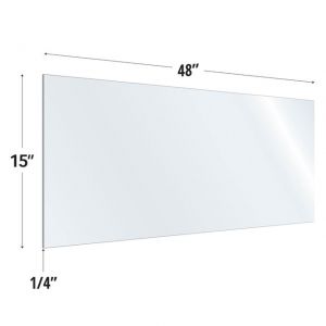 Officesource Safeguard Barrier Collection Clear Acrylic Screen With Rounded Edges - 48"w X 15"h