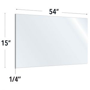 Officesource Safeguard Barrier Collection Clear Acrylic Screen With Square Edges - 42"w X 24"h