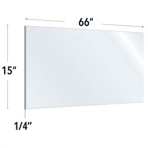 Officesource Safeguard Barrier Collection Clear Acrylic Screen With Square Edges - 42"w X 24"h