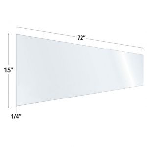 Officesource Safeguard Barrier Collection Clear Acrylic Screen With Rounded Edges - 72"w X 15"h