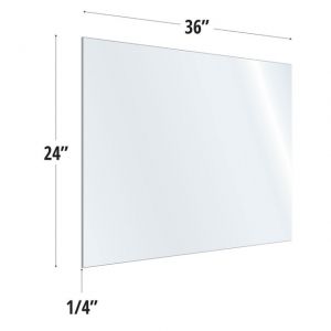 Officesource Safeguard Barrier Collection Clear Acrylic Screen With Square Edges - 36"w X 24"h