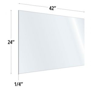 Officesource Safeguard Barrier Collection Clear Acrylic Screen With Square Edges - 42"w X 24"h