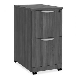 OfficeSource | 2 Drawer Mobile Pedestal - File/File, Color: Coastal Gray