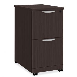 OfficeSource | 2 Drawer Mobile Pedestal - File/File, Color: Espresso