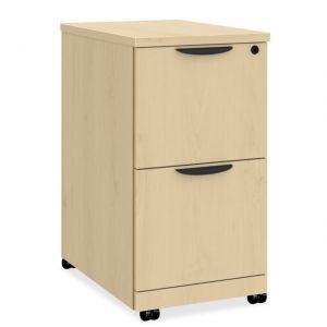 OfficeSource | 2 Drawer Mobile Pedestal - File/File, Color: Maple
