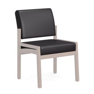 OfficeSource Baker Reception Seating Base and Back, Color: Black PU Leather