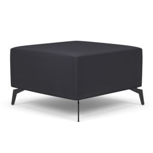 OfficeSource | Saxon | Modular Ottoman, Color: Black PU Leather