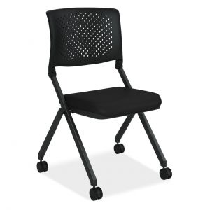 OfficeSource | Julep | Armless Nesting Chair with Fabric Seat, Color: Black Fabric Seat
