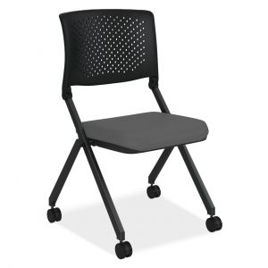 OfficeSource | Julep | Armless Nesting Chair with Fabric Seat, Color: Cool Gray Fabric Seat
