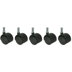 OfficeSource | CoolMesh Pro Collection | Soft Dual Wheel Casters - Set of 5, Color: Black
