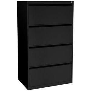 Officesource Lateral File Collection 4 Drawer Lateral File, Black