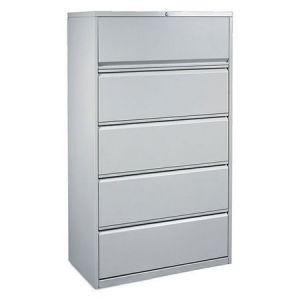 Officesource Lateral File Collection 5 Drawer Lateral File, Light Gray