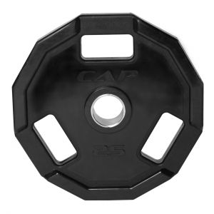 Cap 25 Lb Olympic 12-sided Rubber Grip Plate-black