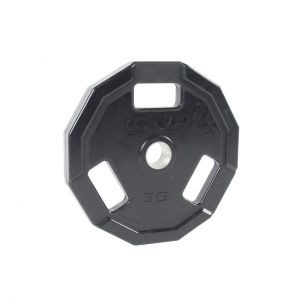 Cap 35 Lb Olympic 12-sided Rubber Grip Plate-black