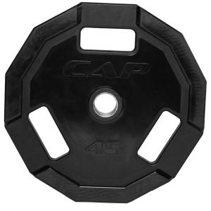 Cap 45 Lb Olympic 12-sided Rubber Grip Plate-black