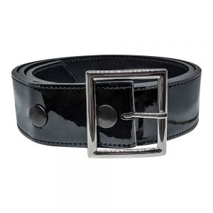 Umpire Patent Leather Belt; Black; 2xl, 44"-46"