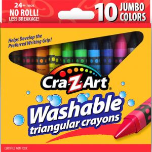 10ct. Triangular Crayons Peggable Box