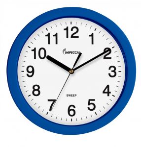 Impecca 10" Wall Clock, Silent Mov. - Blue