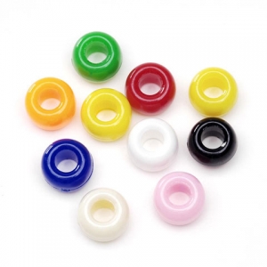 Assorted Opaque Colored Plastic Pony Beads Measuring 6 X 9mm.720 Pieces Per Package.