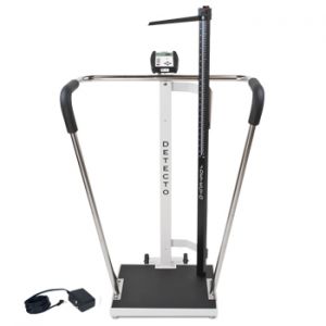 Bariatric Scale, Digital, 600lb x .2lb / 270kg x .1kg, 18" x 14" Platform, AC Adapter, Height Rod