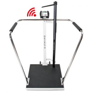 Bariatric Scale, Digital, 1000 lb x .2 lb / 450kg x .1 kg, 24" x 24" Platform, Height Rod, BT / WiFi