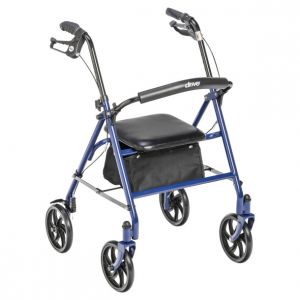 Rollator,Steel,4 Wheel,Blue,1/ea