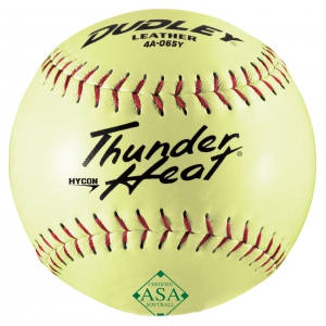 Dudley Thunder Heat Hycon Asa Slowpitch Softball, Leather Cover, Hycon Center, 0.52 Cor, 12", Dozen