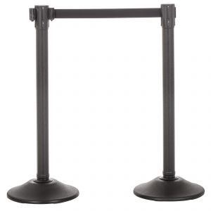 Trek Premium Pastic Stanchion Black Post With 6.5' Black Belt, Pack Of 2