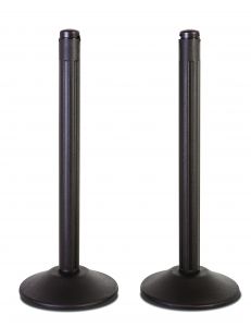 Chainboss Stanchion With Black Post, No Chain - Weighted Base, 2 Pack