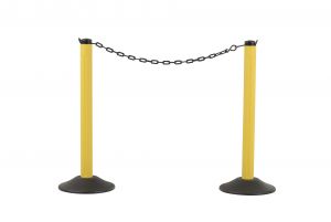 Chainboss Yellow Post With 10' Of 2" Black Chain-weighted Base, 2 Pack