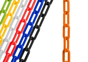 2" Chainboss Plastic Chain 50ft Box, Orange