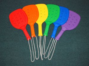 Full Size Paddle Racket - Set Of 6 Colors, 15" L