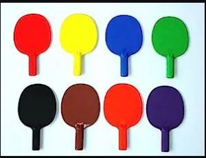 Plastic Ping Pong Paddle - Set Of 6 Colors, 10" L