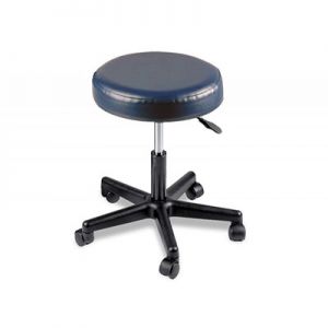 Pneumatic Mobile Stool, No Back, 18" - 22" H, Blue Upholstery