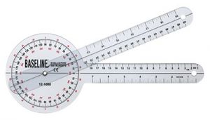 Baseline Plastic Goniometer - 360 Degree Head - 12 Inch Arms