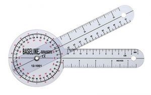 Baseline Plastic Goniometer - 360 Degree Head - 8 Inch Arms