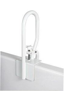 Carex Single Grip Bathtub Rail, White