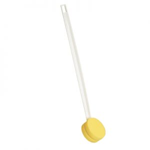 Back Scrubber, Straight Handle, Rotating Arm, 3.75 Inch Round Sponge 