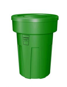 Food Grade Receptacle W/lid, Green, 50 Gal