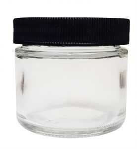 Bottle - Jar Flint Glass, Wide Mouth, 53/400, 2 Oz With Cap.