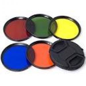 Color Filter Set 5. Gelatin 4x4 Inches. Blue, Green, Yellow, Red, Orange. 10 Sets Per Case