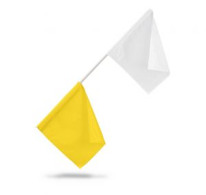 Officials Flags; Yellow/white;  14"x 13"