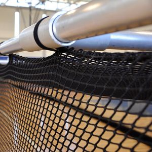 Batting Tunnel Net - Indoor Multi-sport  (70'l X 12'w X 12'h) (3/4" Knotless Nylon Mesh) (black - Uv Stabilized)